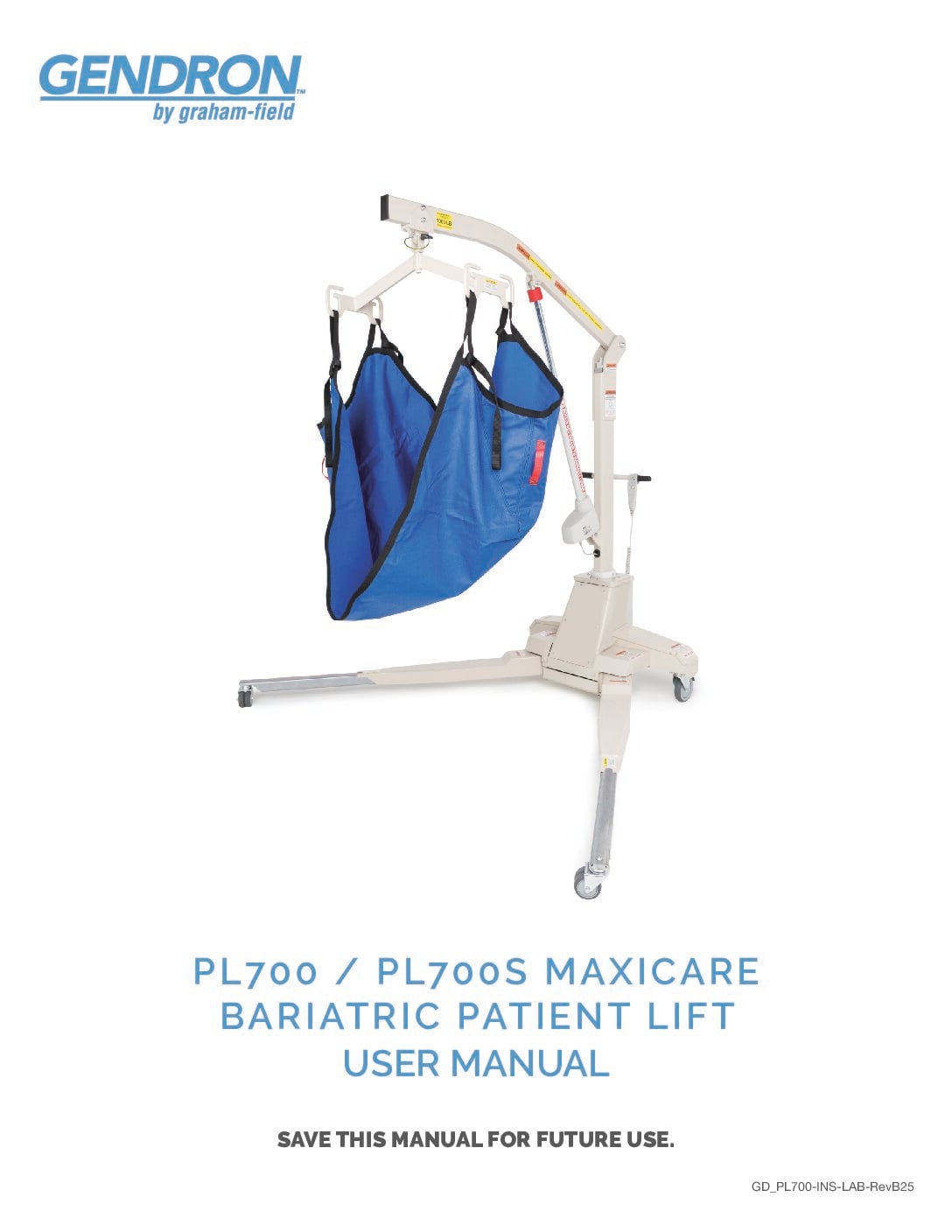 User Manual – PL700 Bariatric Patient Lift