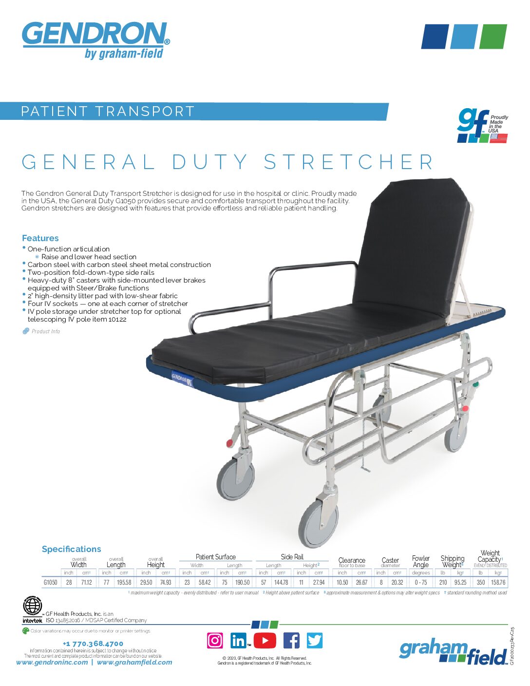 Product Sheet – General Duty Stretcher