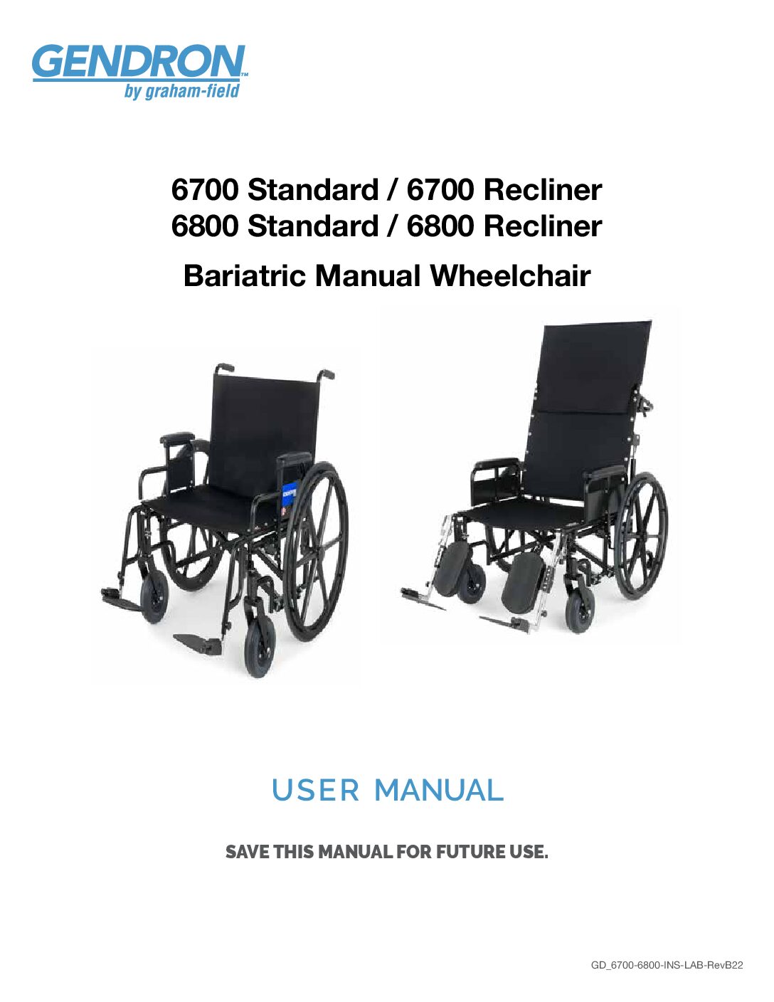 User Manual – Regency 6700 & 6800 Wheelchairs