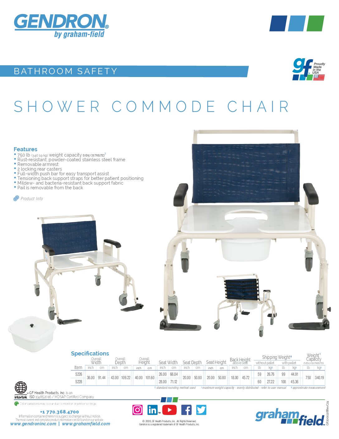 Product Sheet – Bariatric Shower Commode Chair