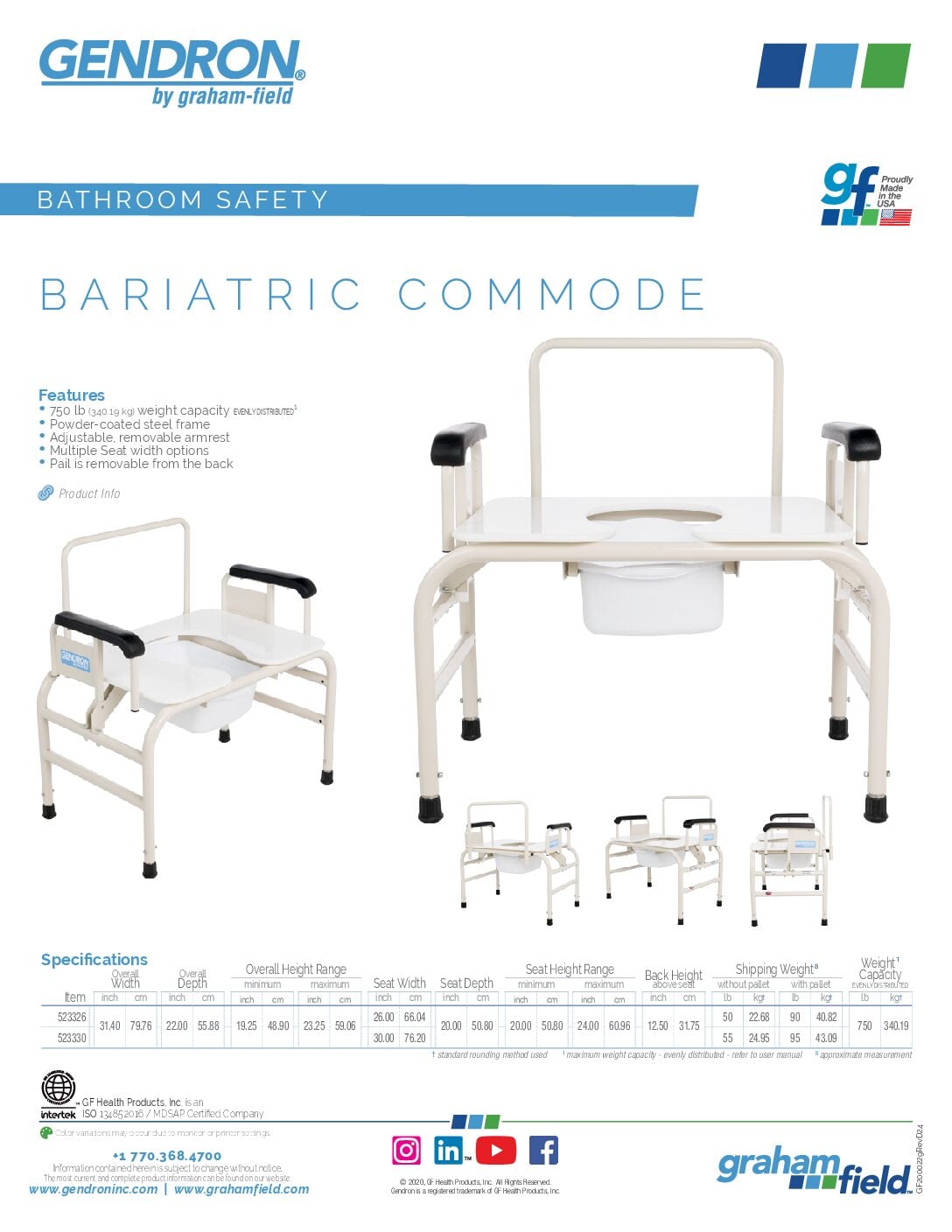 Product Sheet – Bariatric Commode