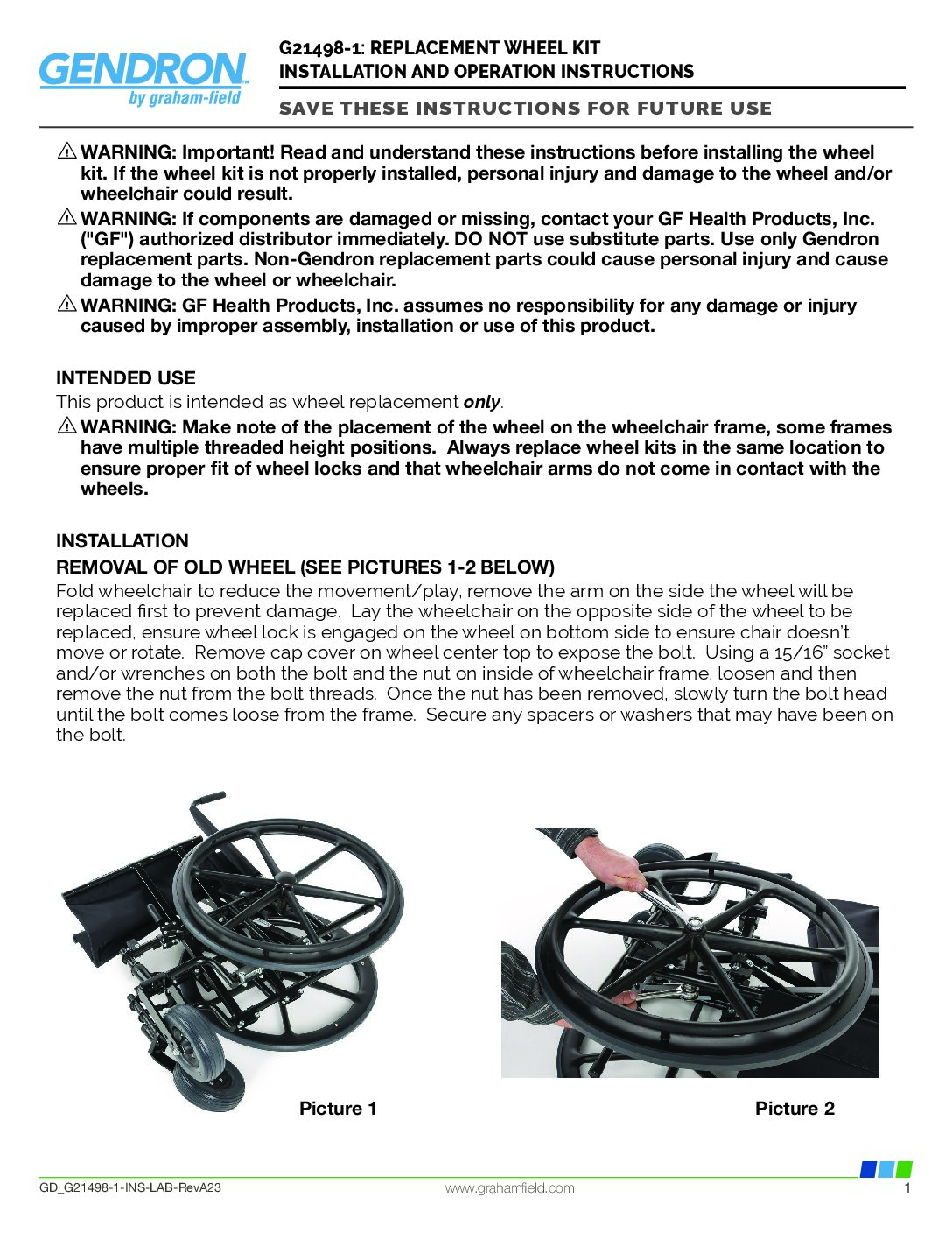 Replacement Wheel Kit Instructions