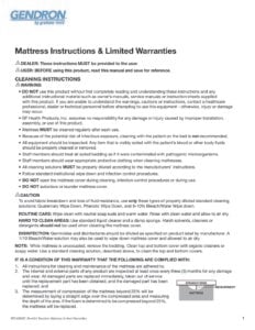 Gendron Limited Warranty
