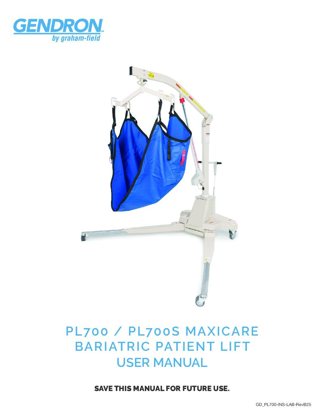 User Manual – PL700 Bariatric Patient Lift