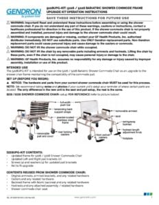 Upgrade Kit Operation Instructions – Bariatric Shower Commode
